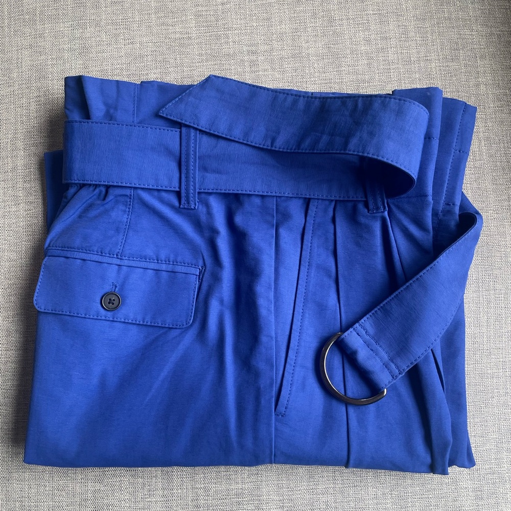 EUC Banana Republic Women’s Royal Blue Bootcut Pants, Paper-bag High Waist